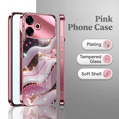 Oppo F33 Pro 5G Midnight Pearl Wave Pink Electroplated Glass Phone Back Case