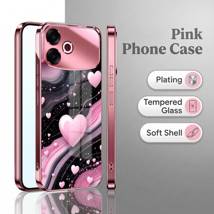 Oppo F33 Pro 5G Love Sparkle Pink Electroplated Glass Phone Back Case