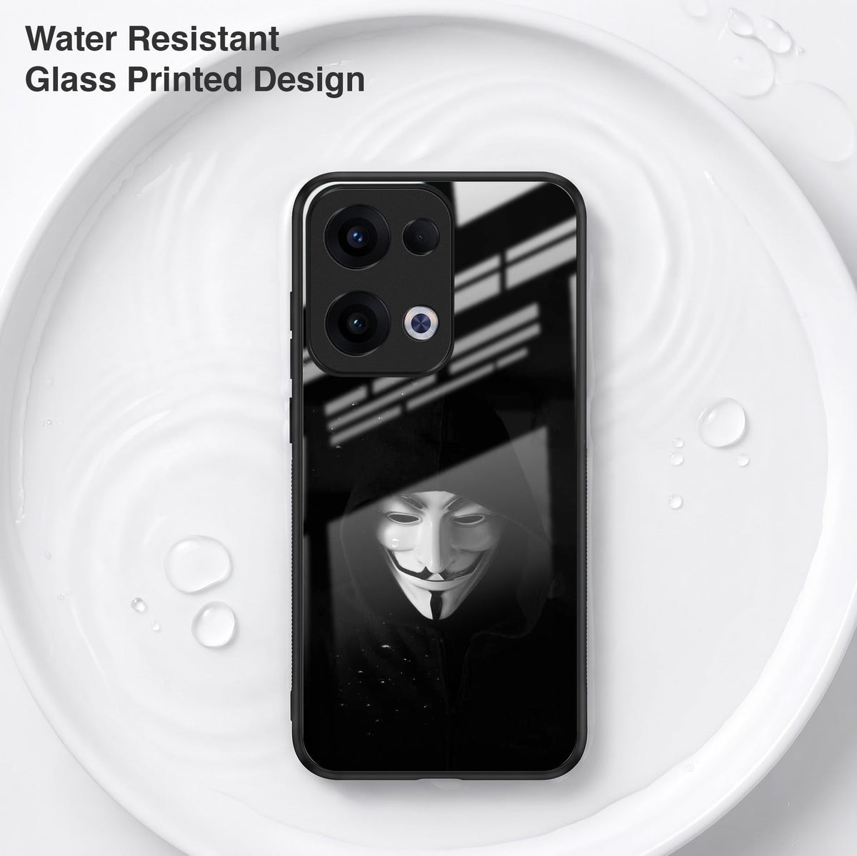 Oppo Reno 13 5G Premium Acrylic Shockproof Glass Back Case (Dark Hacker)