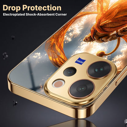 Vivo V70 5G Divine Hanuman Gold Electroplated Glass Phone Back Case