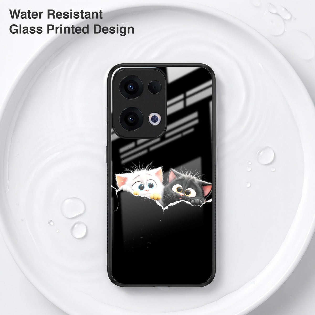 Oppo Reno 13 5G Premium Acrylic Shockproof Glass Back Case (Cute Paws)