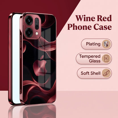 Oppo Reno 14 5G Wave Apple Burgundy Electroplated Glass Back Case