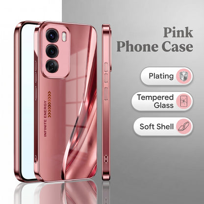Oppo Reno 12 Pro 5G Luxury Infinity Energy Pink Electroplated Glass Phone Back Case