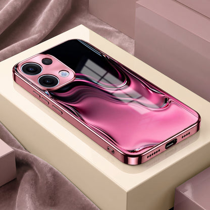 Oppo Reno 13 5G Liquid Wave Pink Electroplated Glass Phone Back Case