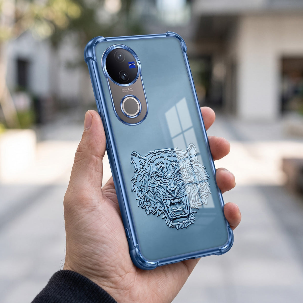 Vivo V50 5G Tiger Face Blue Airbags Printed Back Case