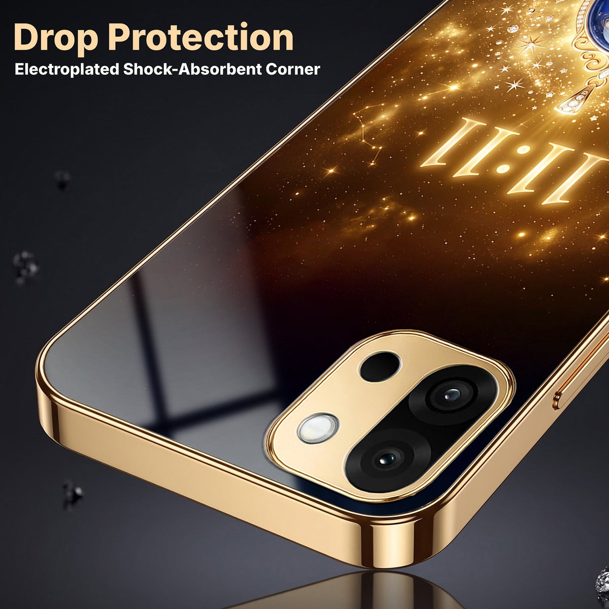 OnePlus 13s 5G God’s Plan Evil Eye Gold Electroplated Glass Phone Back Case