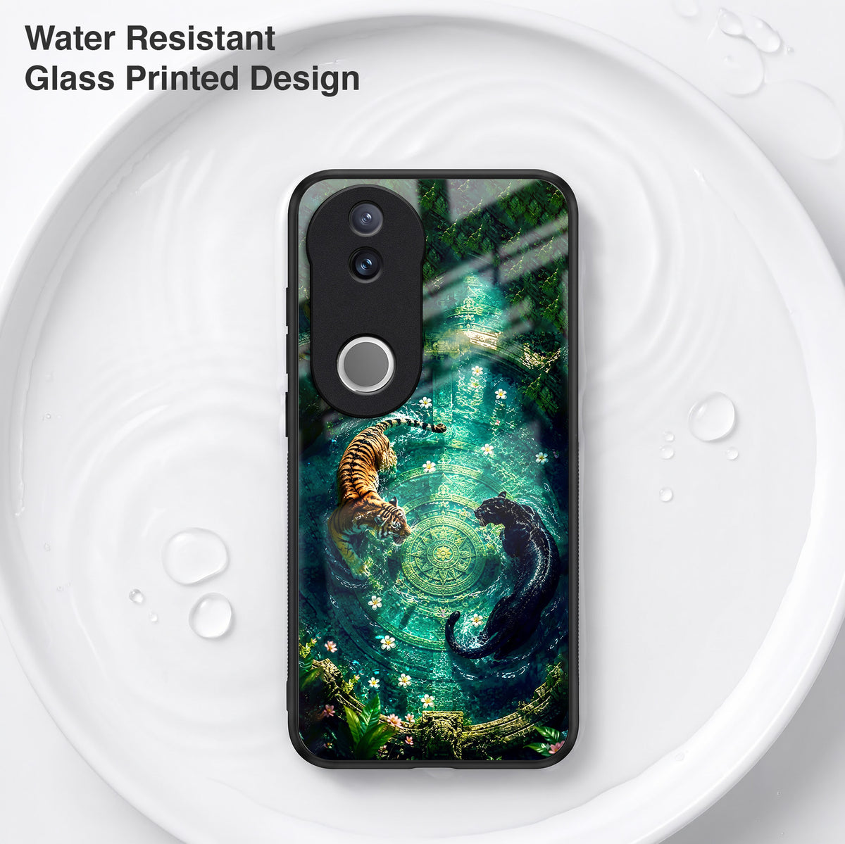 Vivo V50 5G Tiger & Panther Mystic Acrylic Glass Back Case