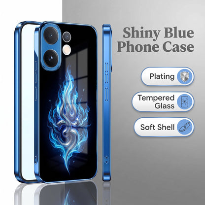 Vivo V60 5G Blue Flame OM Blue Electroplated Glass Phone Back Case