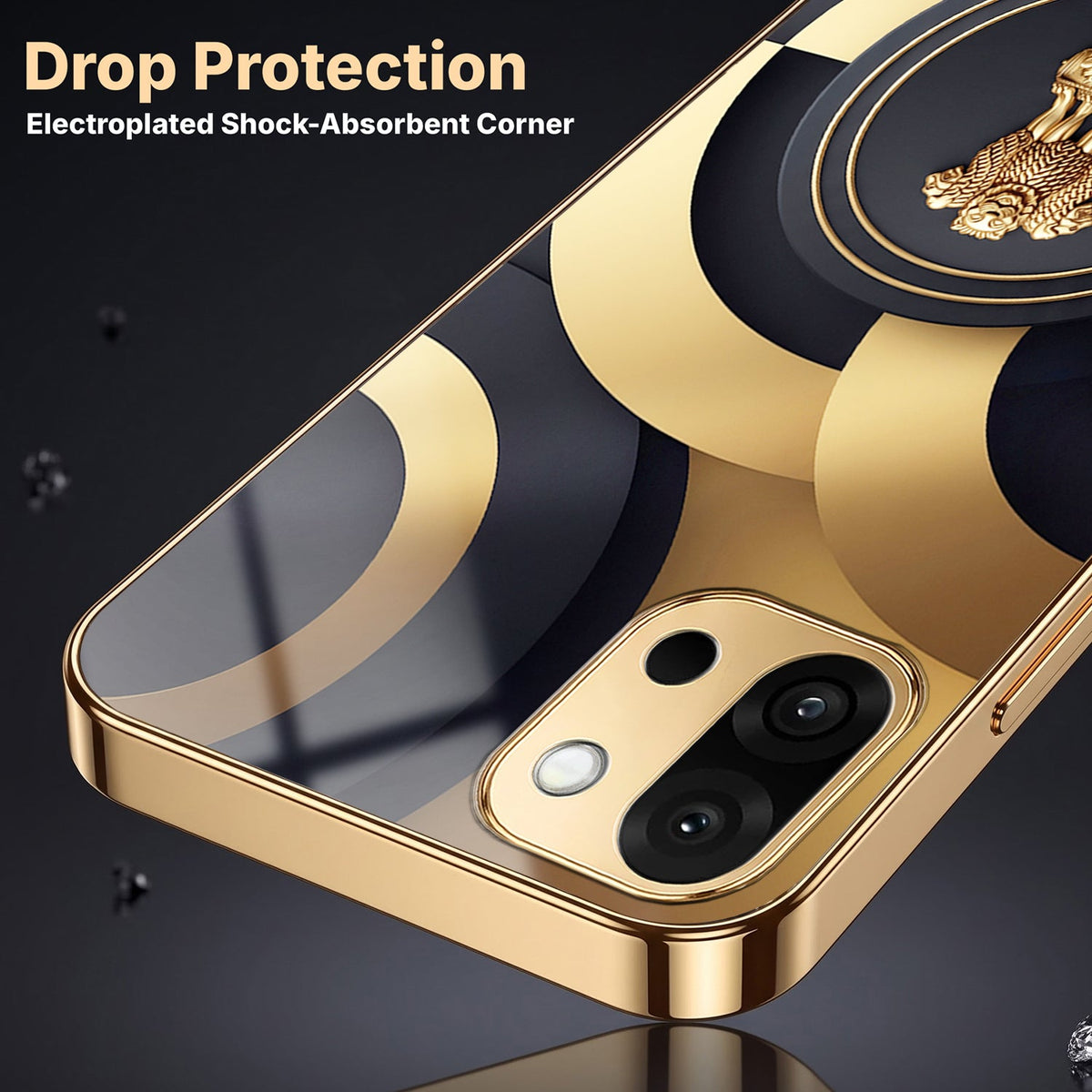 OnePlus 13s 5G Royal Emblem Gold Electroplated Glass Phone Back Case