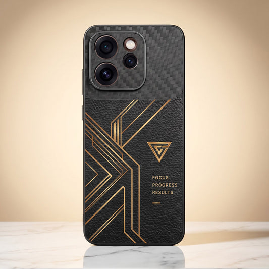 Oppo Reno 15 Pro Mini 5G Geometric Luxury Carbon Fiber Leather Hybrid Back Case