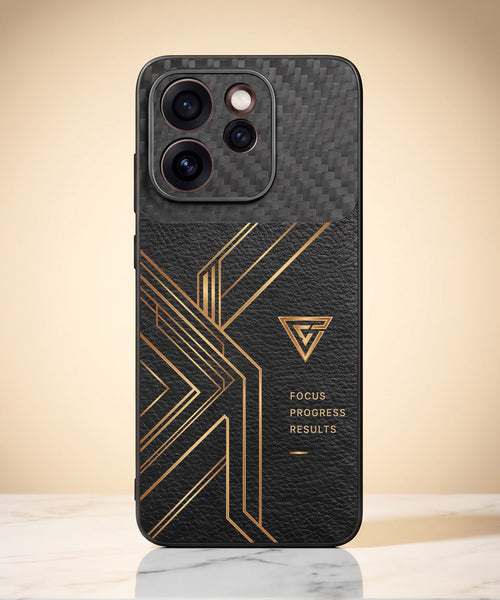 Oppo Reno 15 Pro Mini 5G Geometric Luxury Carbon Fiber Leather Hybrid Back Case