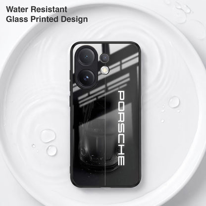 Vivo V60 5G Premium Acrylic Shockproof Glass Back Case (Black Porsche)