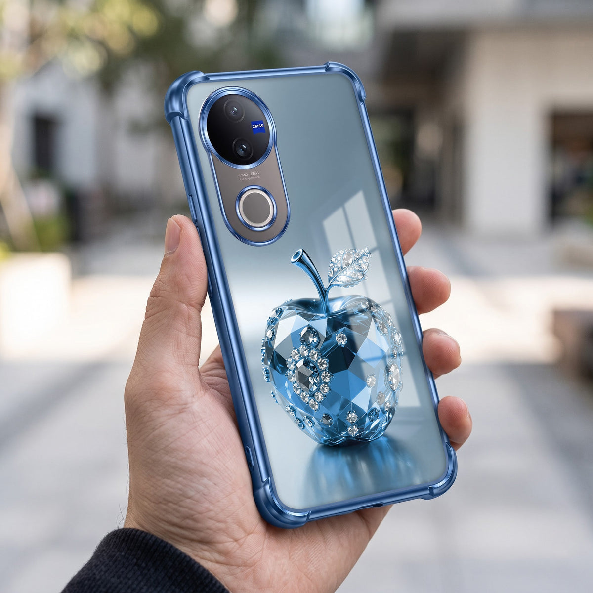 Vivo V50 5G Blue Apple Airbags Printed Back Case