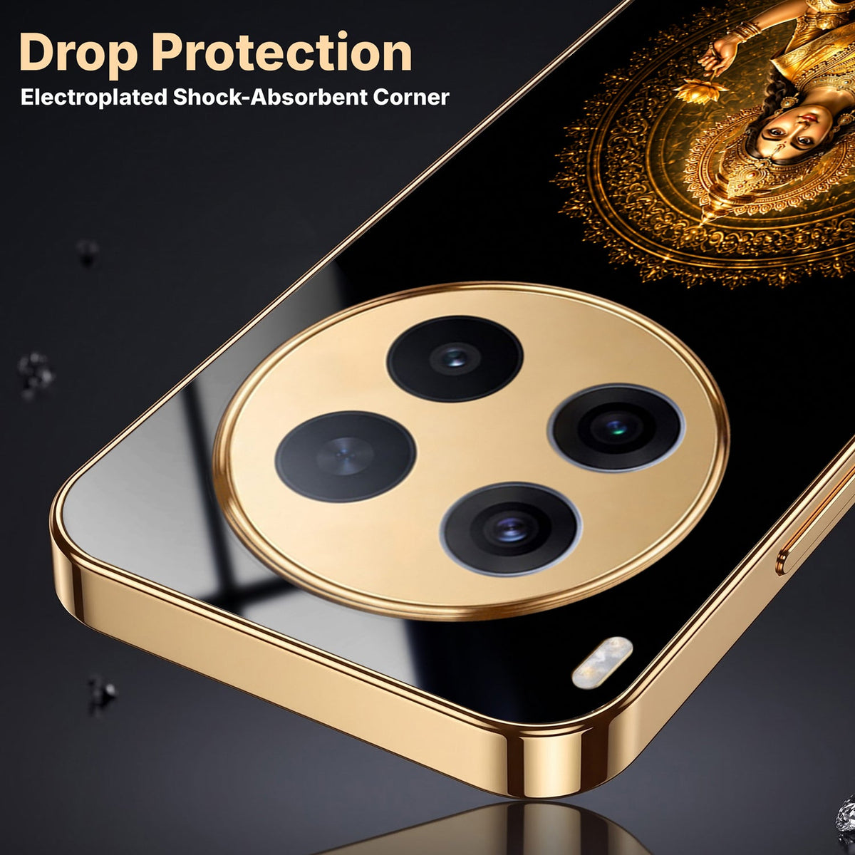 Vivo X300 Pro 5G  Golden Maa Lakshmi Gold Electroplated Glass Phone Back Case