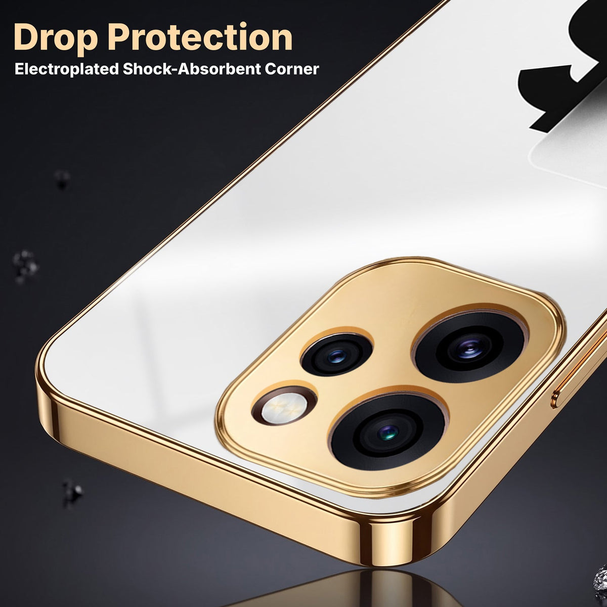 OPPO Reno15 Pro 5G Luxury XAU/USD Gold Electroplated Glass Phone Back Case