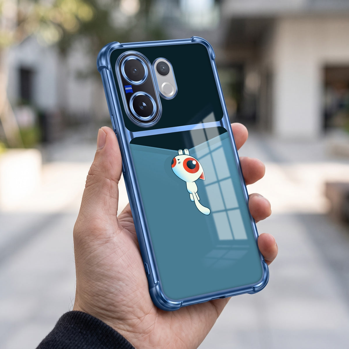 Vivo V60 5G Cute Cyclops Monster Dual-Tone Transparent Airbags Case