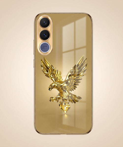 Vivo V70 FE 5G Golden Eagle Gold Electroplated Glass Phone Back Case