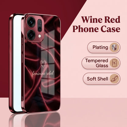 Oppo Reno 14 5G Feminine Rebel Burgundy Electroplated Glass Back Case