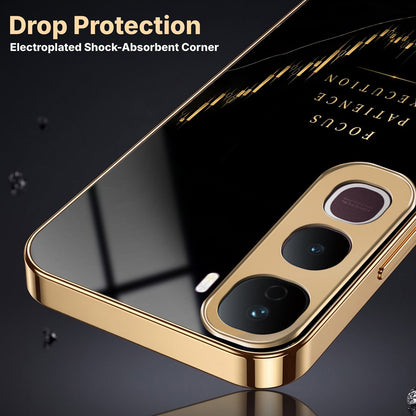 Vivo Y400 Pro 5G Focus Gold Electroplated Glass Phone Back Case