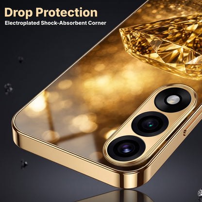 Oneplus Nord 5 5G Golden Diamond Gold Electroplated Glass Phone Back Case