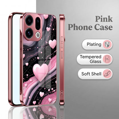 Oppo Find X9 5G Love Sparkle Pink Electroplated Glass Phone Back Case