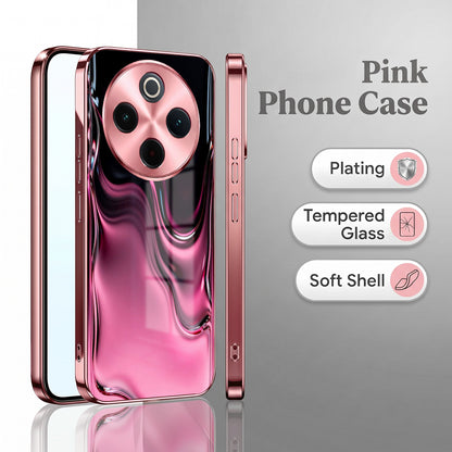 Vivo T4 5G Liquid Wave Pink Electroplated Glass Phone Back Case