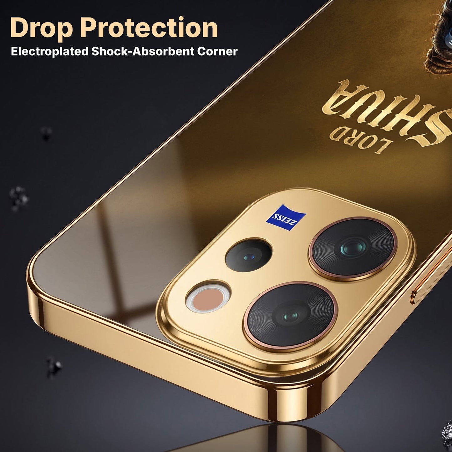 Vivo V70 5G Lord Shiva Gold Electroplated Glass Phone Back Case