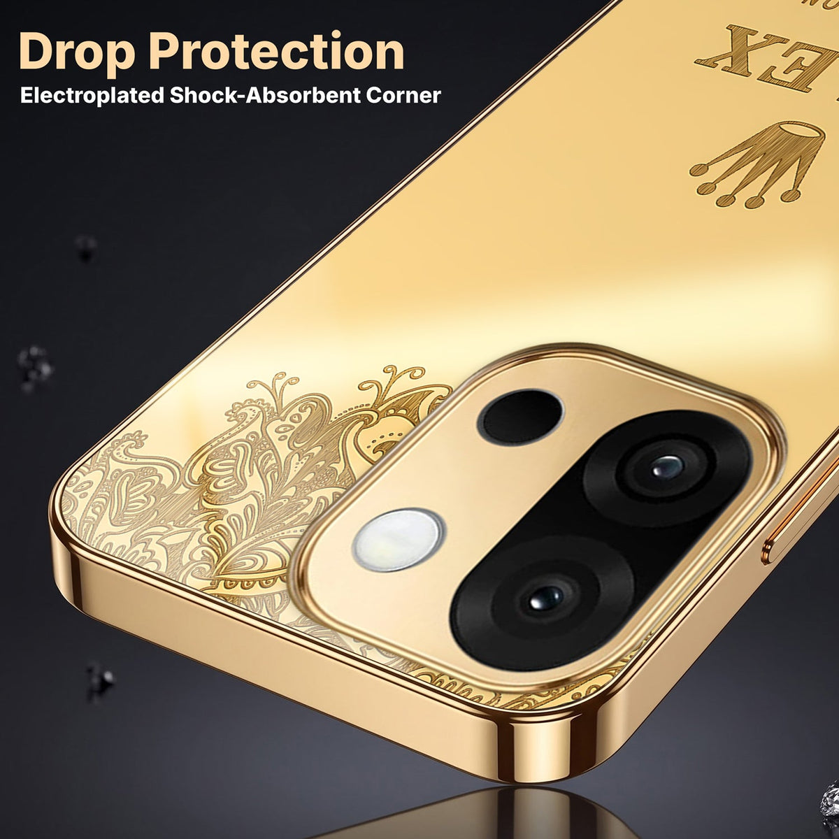 OnePlus 13s 5G Rolex Crown Gold Electroplated Glass Phone Back Case