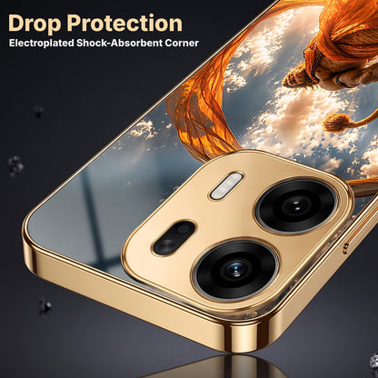 Oppo K14 Plus 5G Divine Hanuman Gold Electroplated Glass Phone Back Case