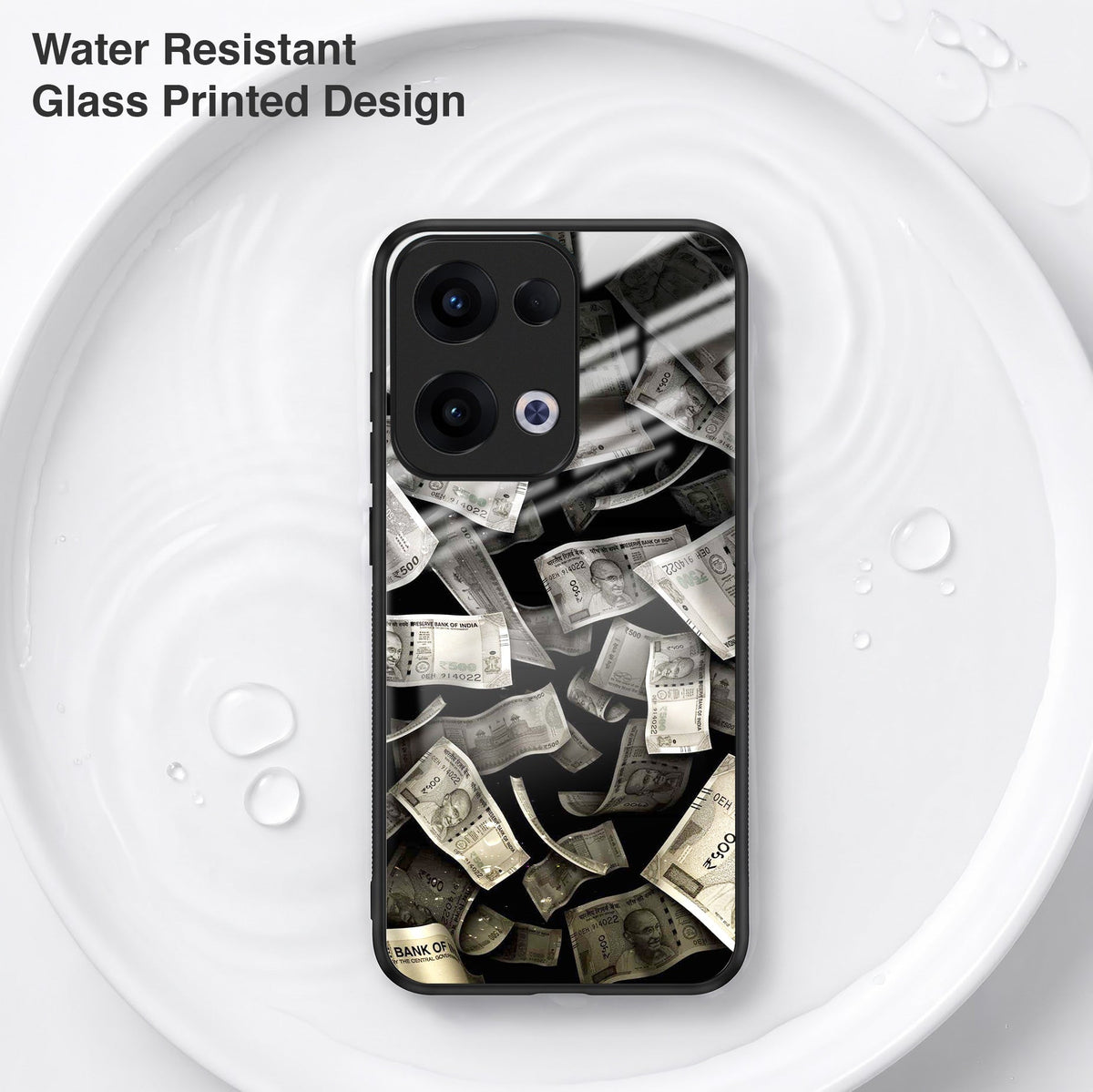 Oppo Reno 13 5G Premium Acrylic Shockproof Glass Back Case (Money Magnet)