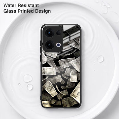 Oppo Reno 13 5G Premium Acrylic Shockproof Glass Back Case (Money Magnet)
