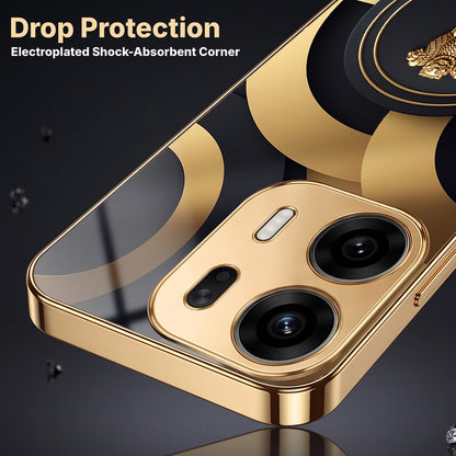 Oppo K14 Plus 5G Royal Emblem Gold Electroplated Glass Phone Back Case