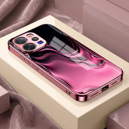 Vivo V70 5G Liquid Wave Pink Electroplated Glass Phone Back Case