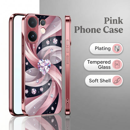 Vivo V60 5G Diamond Glam Pink Electroplated Glass Phone Back Case