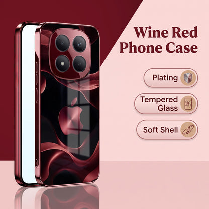 Redmi Note 15 Pro Plus 5G Wave Apple Burgundy Electroplated Glass Back Case