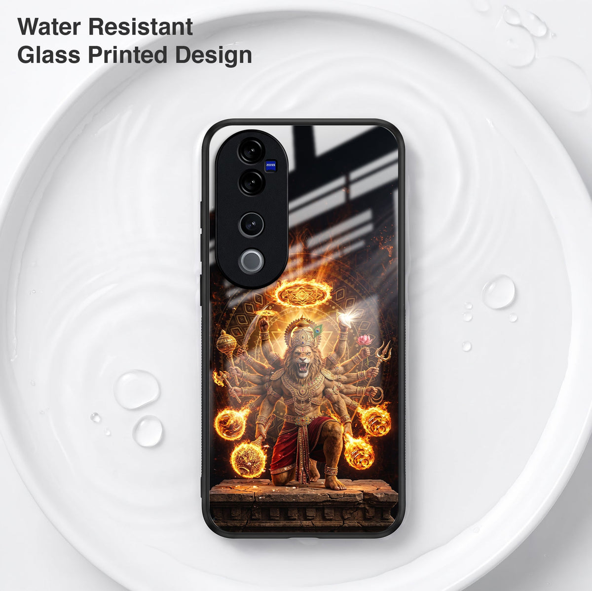 Vivo V40 Pro 5G Lord Narasimha Acrylic Glass Back Case