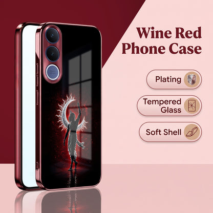 Vivo V70 FE 5G Crimson Divine Burgundy Electroplated Glass Back Case