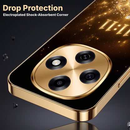 OPPO F31 Pro 5G God’s Plan Evil Eye Gold Electroplated Glass Phone Back Case
