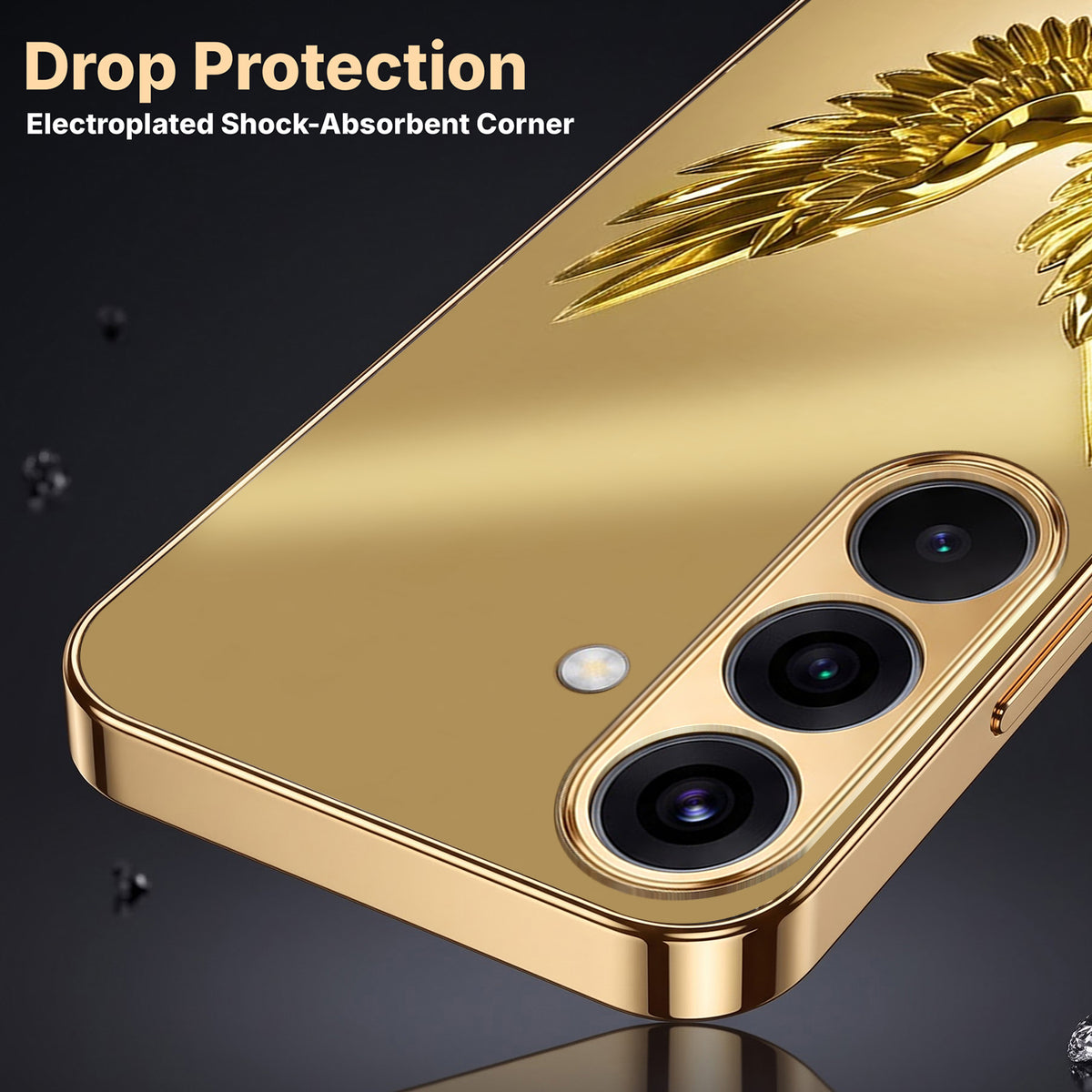 Samsung Galaxy A36 5G Golden Eagle Gold Electroplated Glass Phone Back Case
