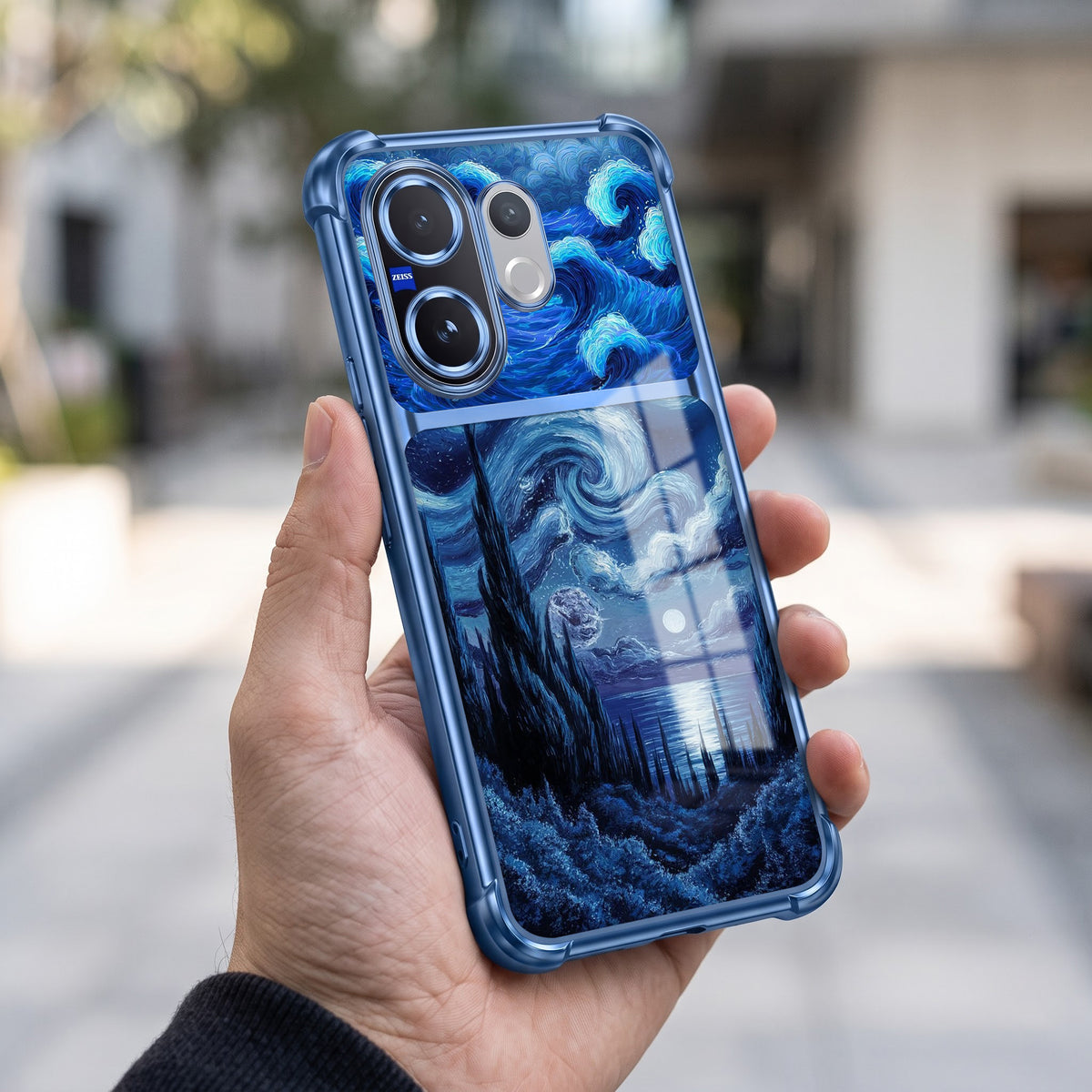 Vivo V60 5G Midnight Ocean Dual-Tone Transparent Airbags Case