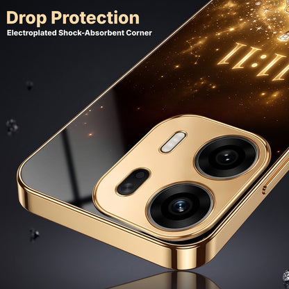 Oppo K14 Plus 5G God’s Plan Evil Eye Gold Electroplated Glass Phone Back Case