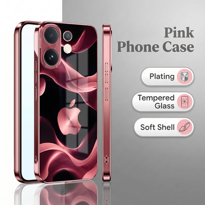 Vivo V60 5G Luxury Wave Pink Electroplated Glass Phone Back Case