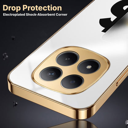 Redmi Note 15 SE 5G Luxury XAU/USD Gold Electroplated Glass Phone Back Case