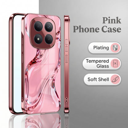 Redmi Note 15 Pro+ 5G Crystal Wave Energy Pink Electroplated Glass Phone Back Case