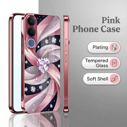 Vivo V70 FE 5G Diamond Glam Pink Electroplated Glass Phone Back Case
