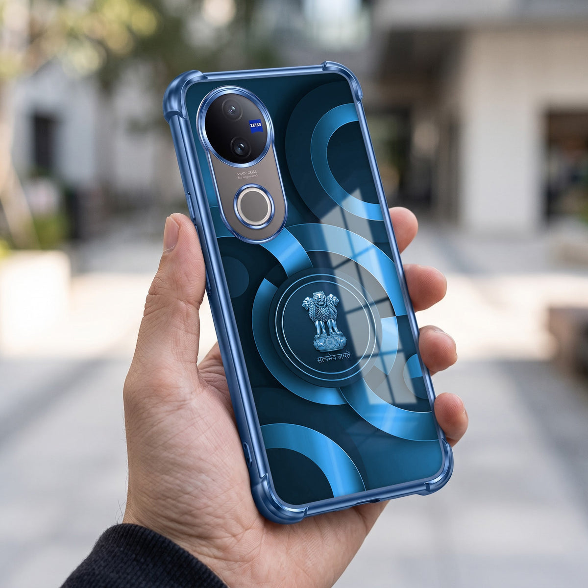 Vivo V50 5G Blue Emblem Airbags Printed Back Case