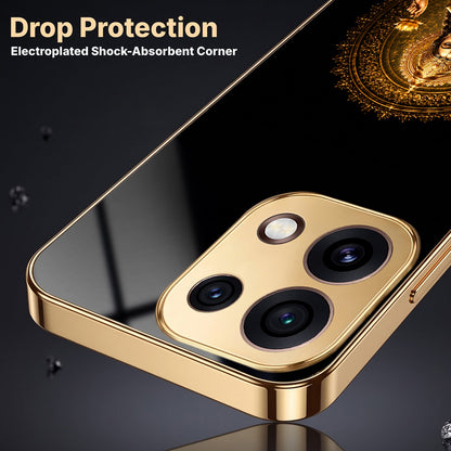 Oppo Reno 16C 5G  Golden Maa Lakshmi Gold Electroplated Glass Phone Back Case