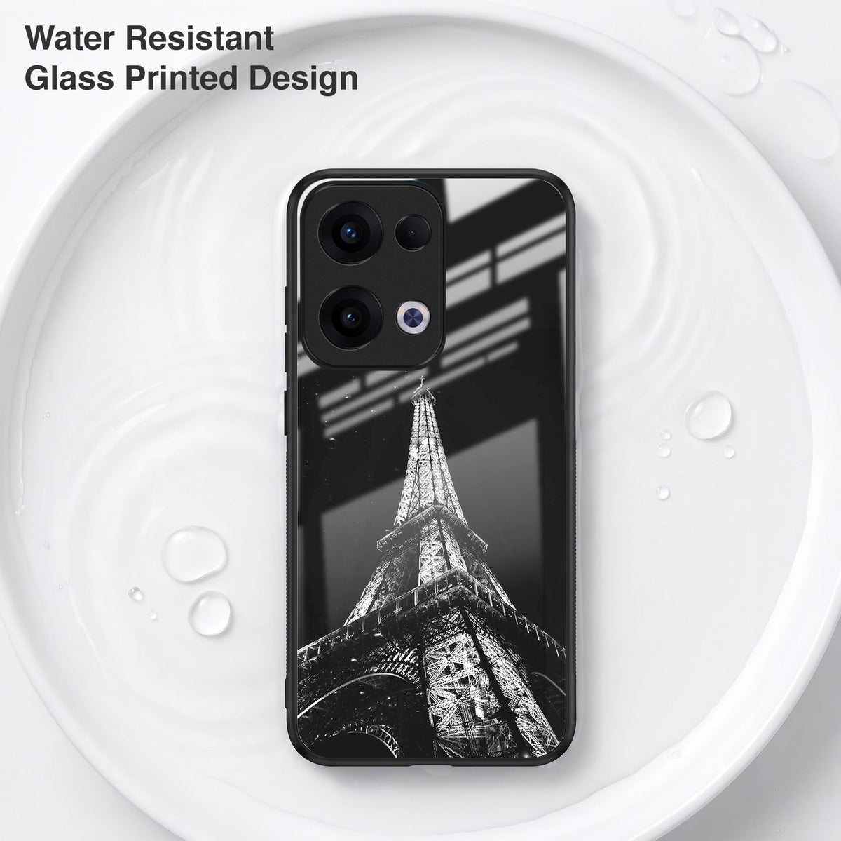 Oppo Reno 13 5G Premium Acrylic Shockproof Glass Back Case (Eiffel Tower)