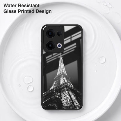 Oppo Reno 13 5G Premium Acrylic Shockproof Glass Back Case (Eiffel Tower)