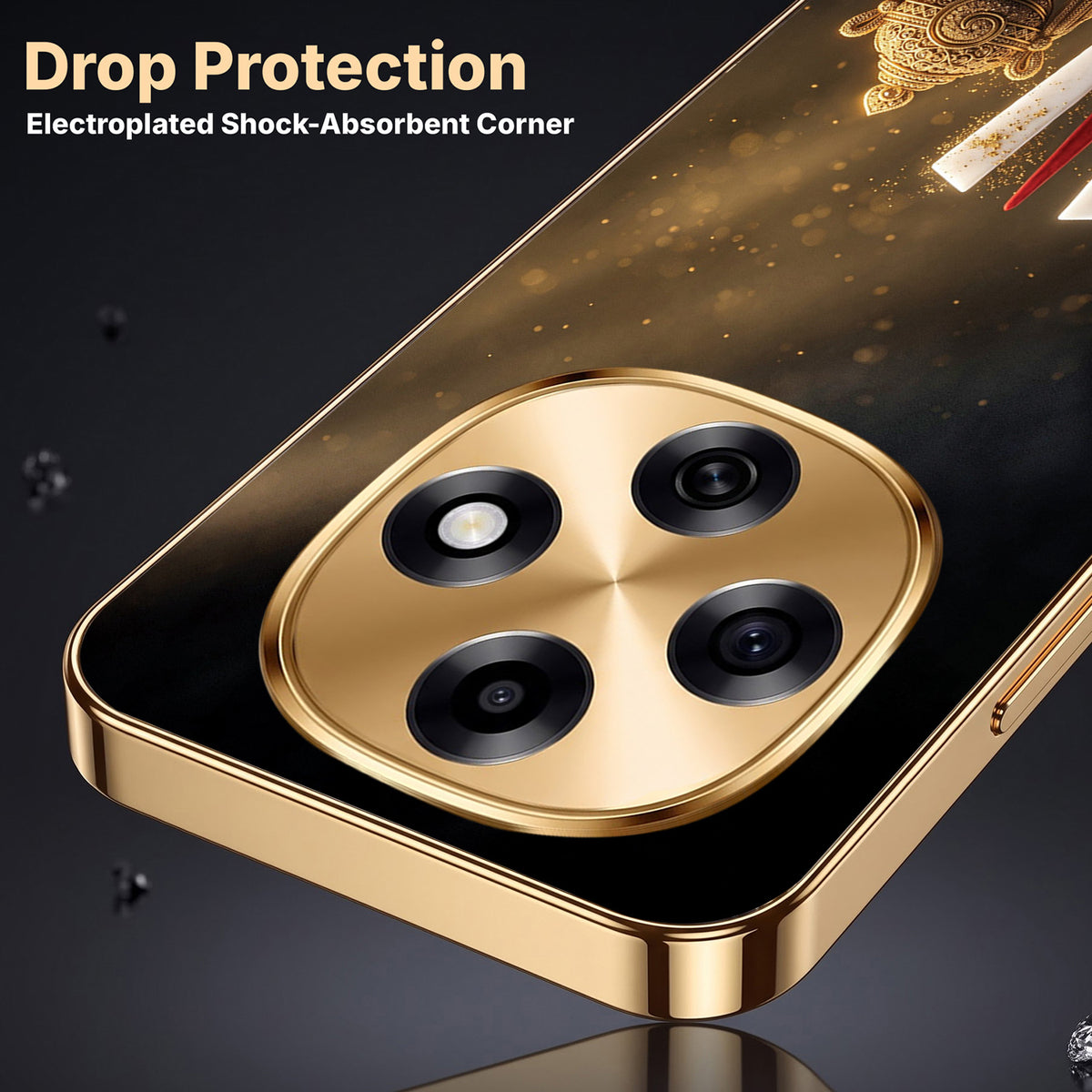 OPPO F31 Pro 5G Royal Heritage Edition Gold Electroplated Glass Phone Back Case